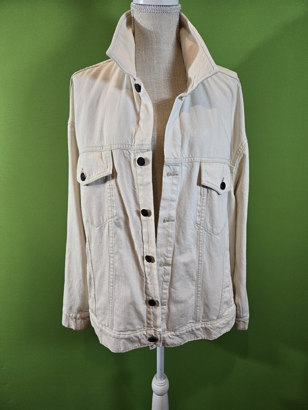 Banana Republic Cream  Designer Button Jacket Size XL